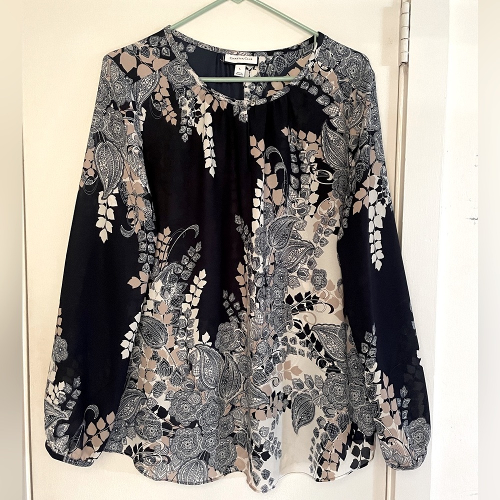 Size L long sleeve blouse. Charter Club.
